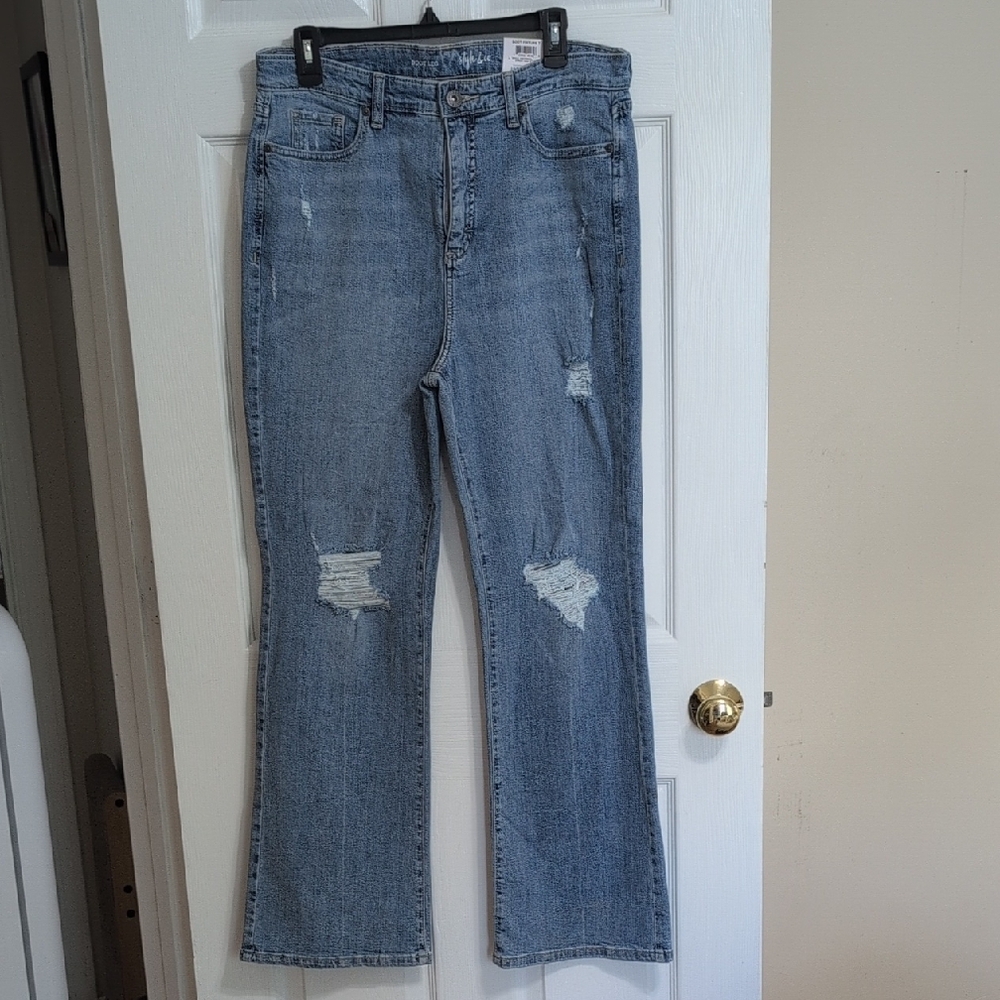 Style & Co. Blue Flare Wide Leg Jeans